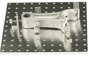 EM-Tec Versa-Plate H121 SEM sample holder 150x150mm with 121 M4 threaded holes and 5 brackets